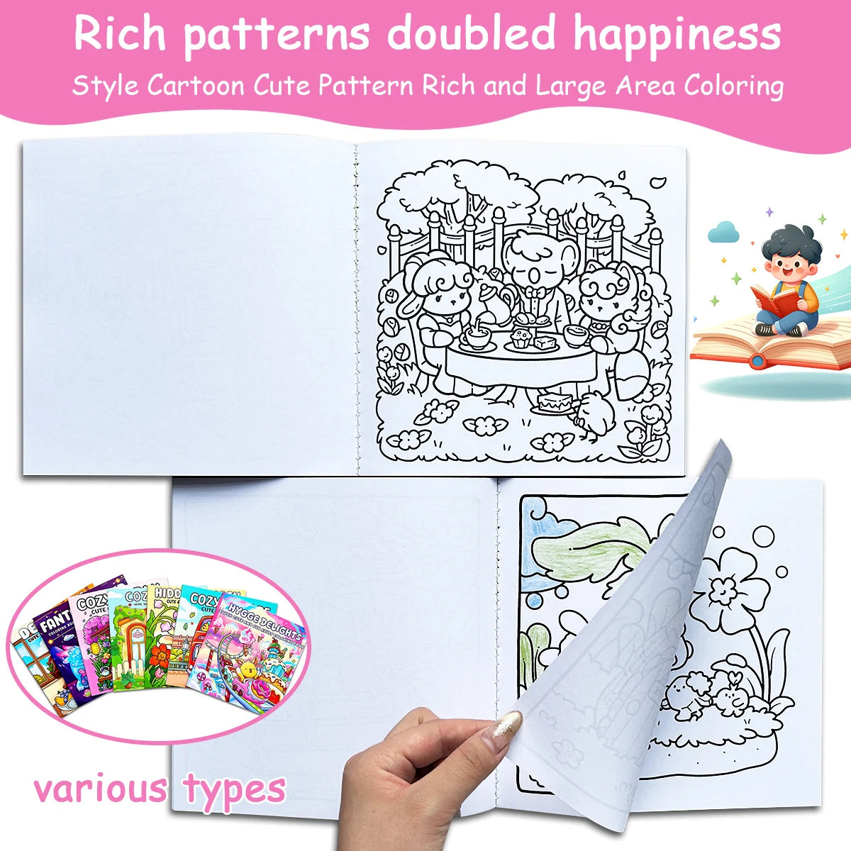 A collection of best-selling adult coloring books | Covering diverse themes such as European and Japanese styles