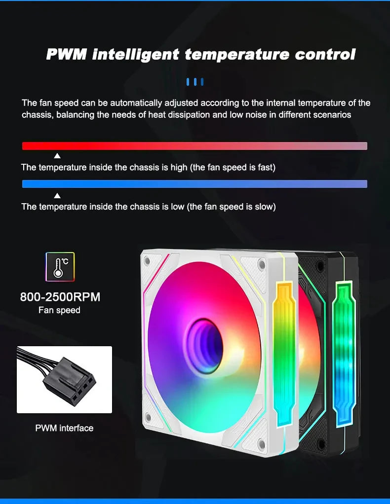 UPSIREN UF-9 PRISM 4 PRO Computer Chassis Fan，92mm ARGB 4 Pin PWM Quiet Cooling Fan 12V Large Air Volume