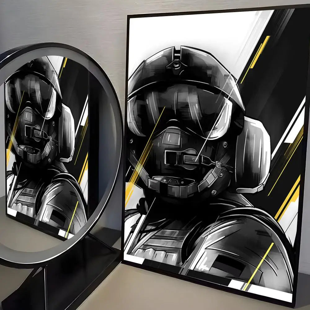 Game R-Rainbow Six Siege Poster Modern Aesthetic Canvas Wall Art Poster Cool Room Stuff Bedroom Decor
