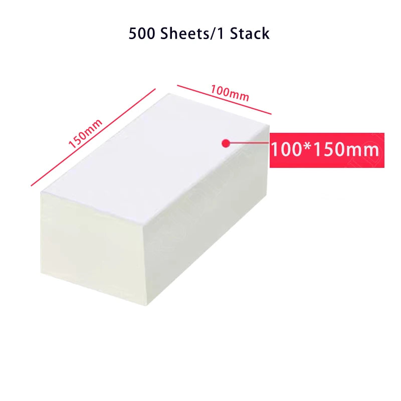 Thermal Paper Folded Thermal Shipping Label Shipping Barcode Sticker 100x100mm/100x150mm/76x130mm NO Carbon Band Required