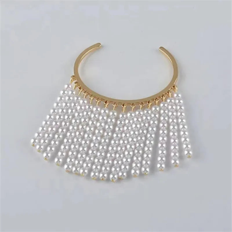 Luxury New Pearl Tassel Bracelet For Women Creative Fashion Designers Wedding Party Bracelets Bangles