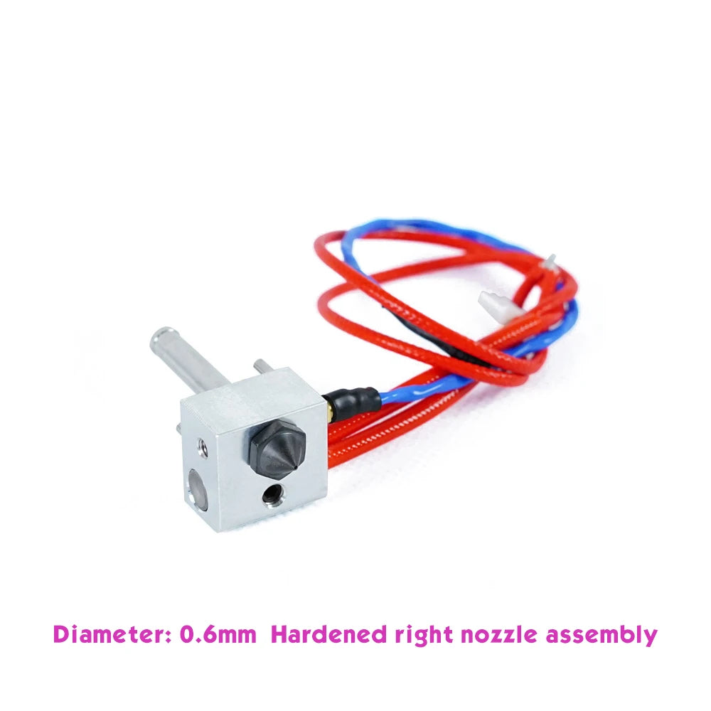 FLASHFORGE Nozzle Assembly with Heat Sink for Creator 3 Pro 0.4mm/0.6mm/0.8mm Hardened Hotend Assembly 3d Printer Parts