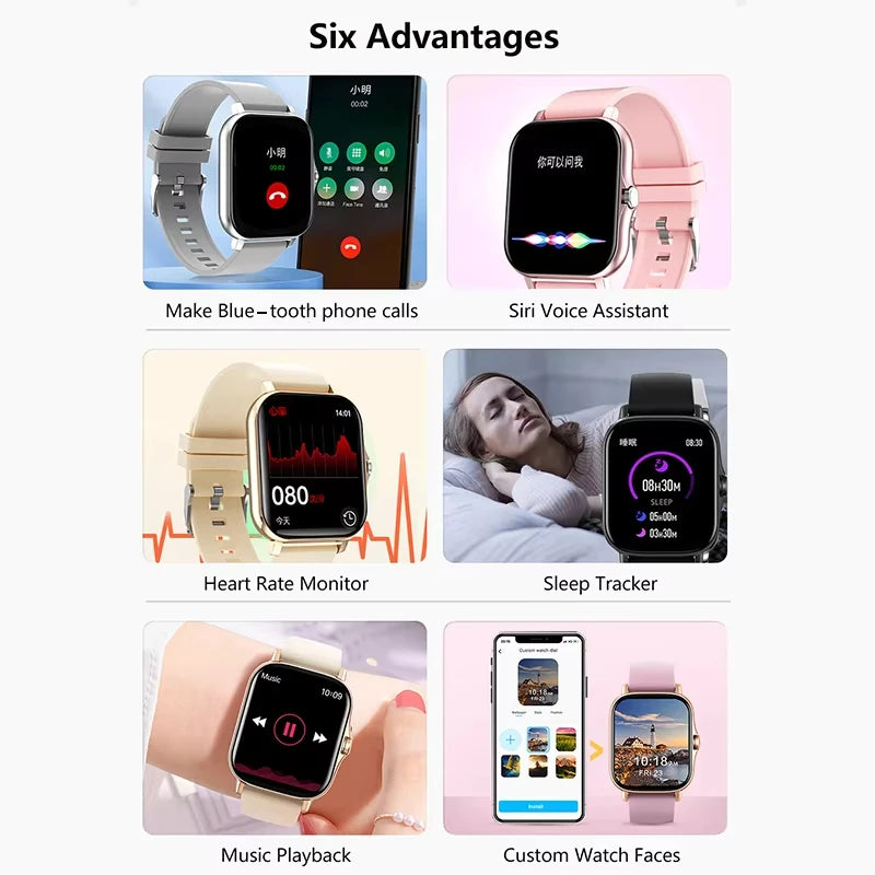 KESHUYOU New Smart Watch Bluetooth Call Answer Text Alerts Heart Rate Monitoring Smartwatch Men Women Holiday Gift