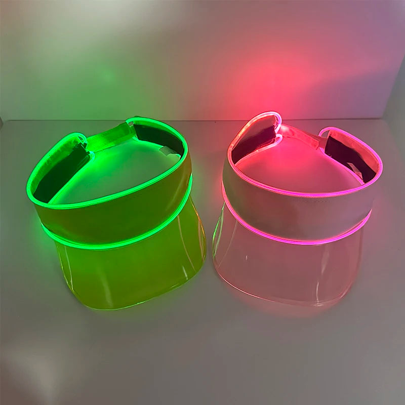 Glowing Summer Sunshade Cap Holidays Outdoor Hiking Running Sports LED Hat NightClub Rave Party Luminous Accessories Travel Hats
