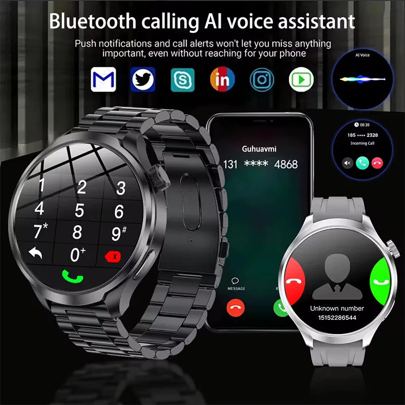 2025 New GPS Sports Smart Watch Men 1.85-inch AMOLED Screen Men IP68 Waterproof Clock Compass Call NFC fitness Tracking Watches