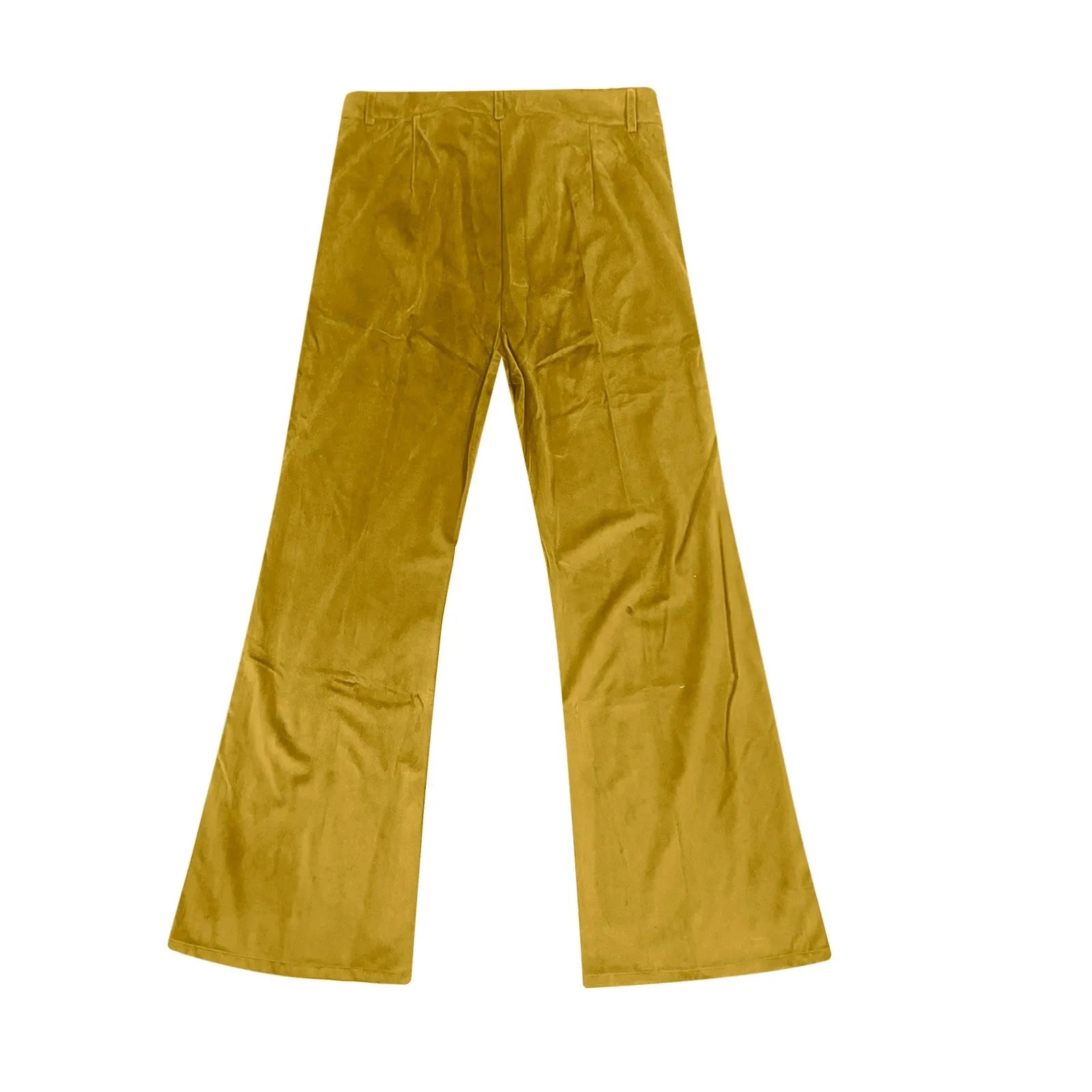 Men Retro Disco Flared Pants Classic Vintage Style Comfy Flare Trousers Fitted Velvet Fabric Dancing Stylish Pants Without Belt