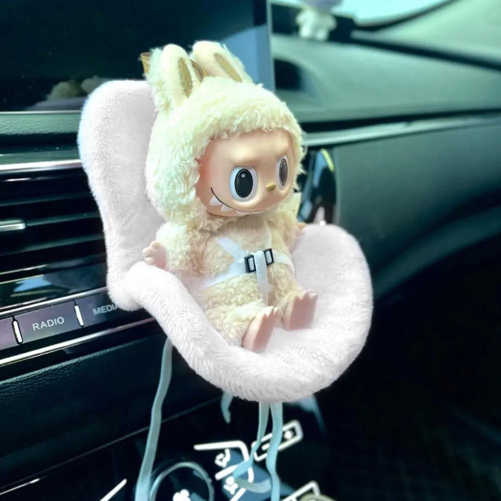 Car Ventilation Safety Seat Plush Safety Seat Car Air Outlet Decoration Doll Safety Seat Car Interior Decoration for 17cm Dolls
