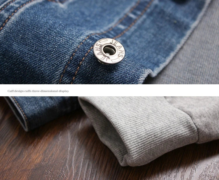 2024-2025 Fashionable Men's Korean Denim Slim Fit Top Men's Trendy Slim Fit Jacket Men's Casual Versatile Hooded Jacket