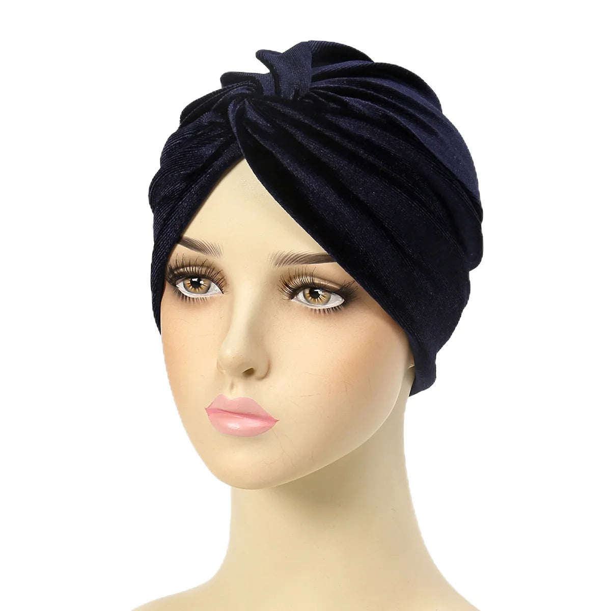 New Women Velvet Turban Hat Muslim Twist Solid Color Hijab Chemo Cap Head Wrap Headscarf Beanies Bonnet Headscarf Turbante Mujer