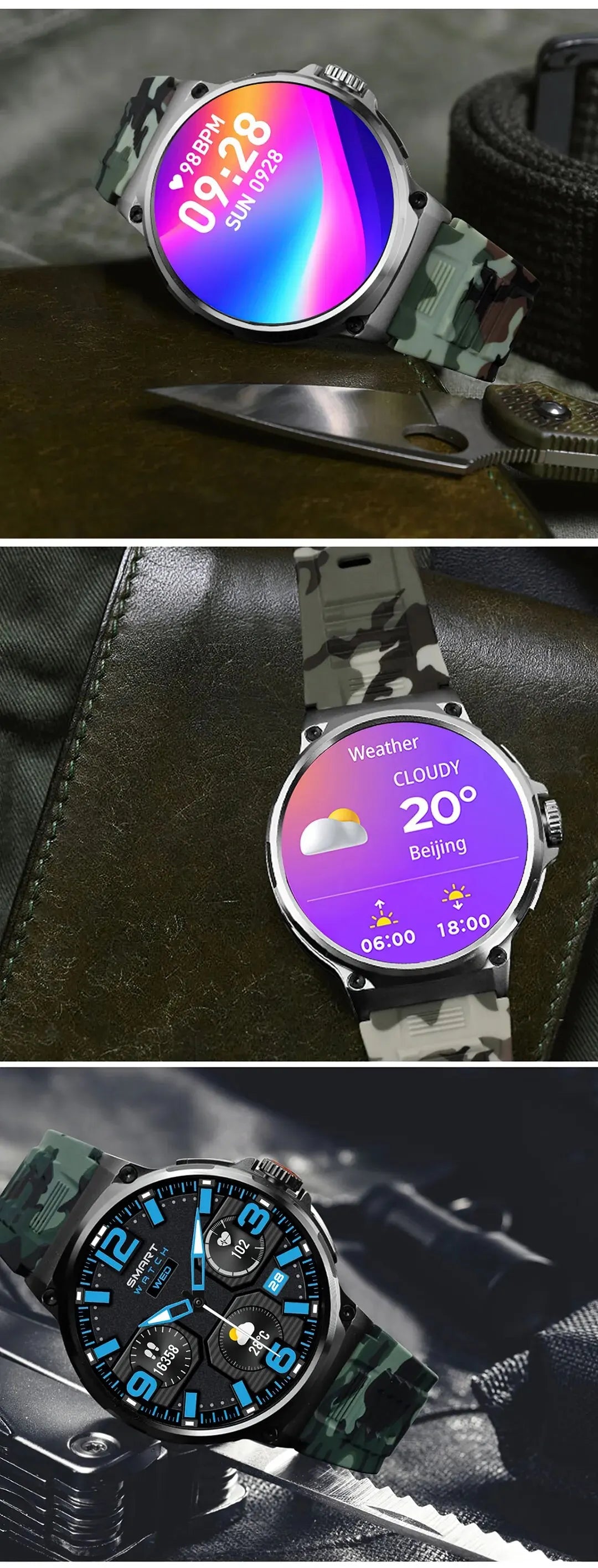 New 710mAh Bluetooth Call Smart Watch Men Sports Fitness Watches  1.85"HD Heart Monitor Waterproof Smartwatch For Android IOS