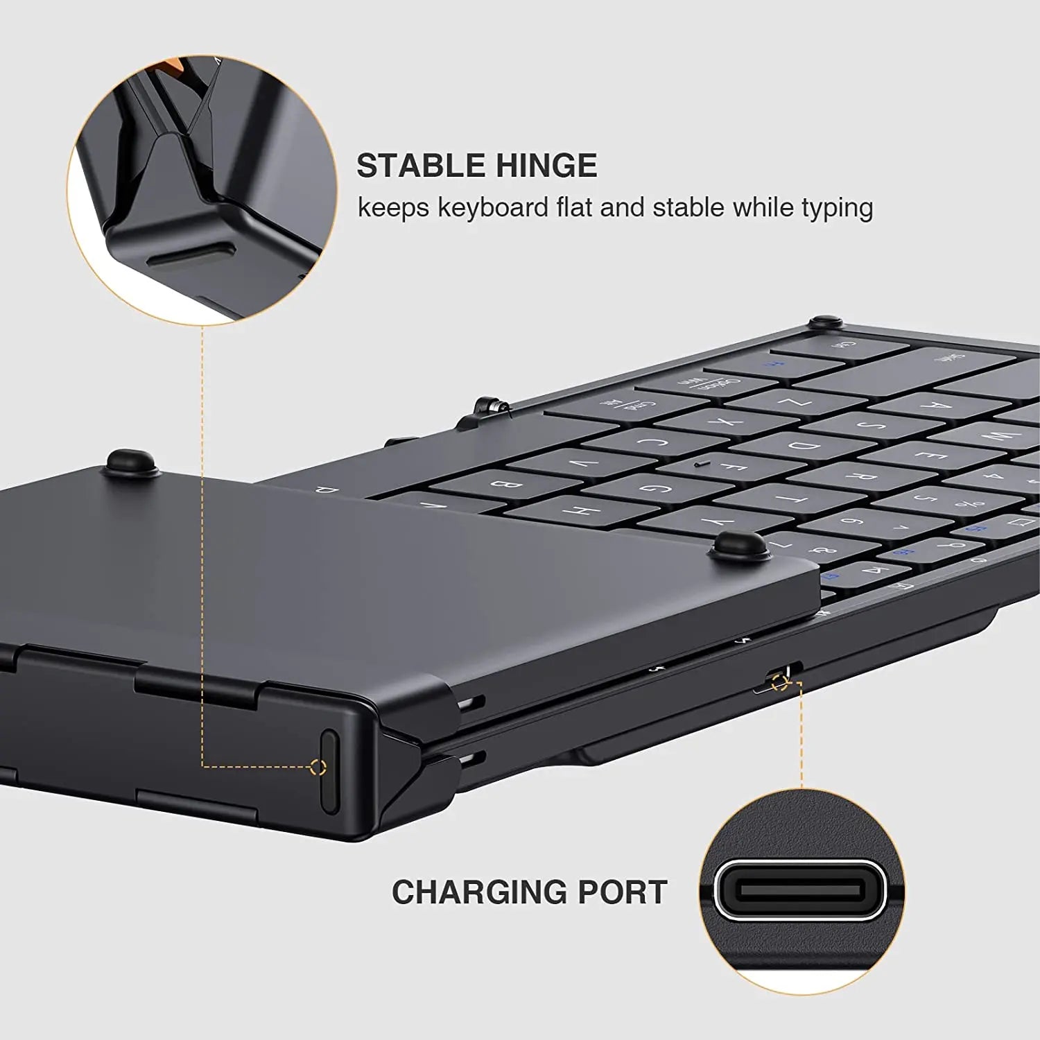 ProtoArc XK01 Bluetooth Wireless Keyboard Foldable Portable Mini Keyboards for Windows iOS Android Tablet PC Smartphone