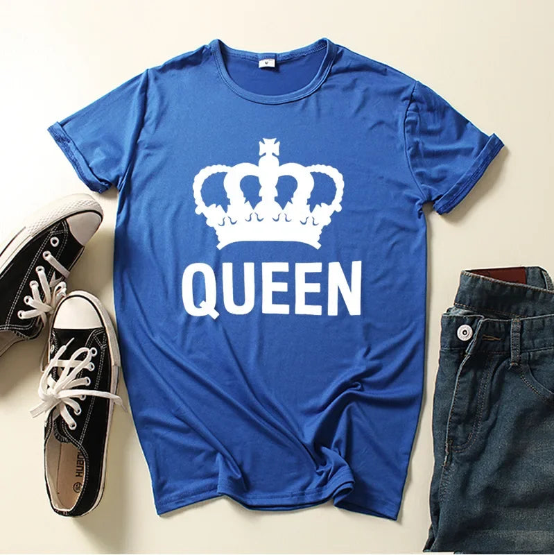 New Crown King Queen T-shirt for Men and Women Tshirts  Graphic T Shirts Clothing Oversized Tshirt  Harajuku  Women Clothes
