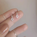 925 Silver Needle Water Drop Flower Crystal Earrings Shiny Silver Color Beautiful Mini Earrings Jewelry Gifts