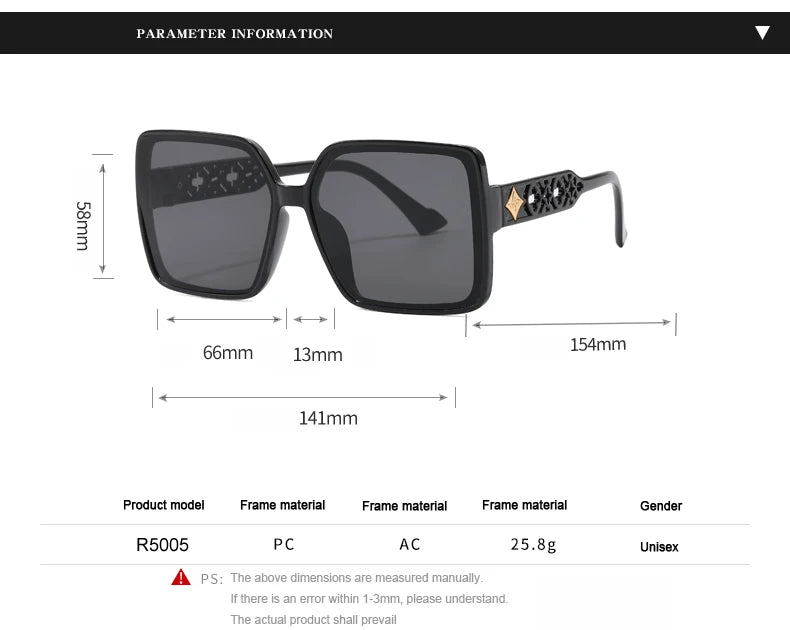 Car Sun Glasse 1/5pcs Sets Square Simple Design Sunglasses Women Large Frame Outdoor Sunshade Glasses Male Retro Eyeglasses