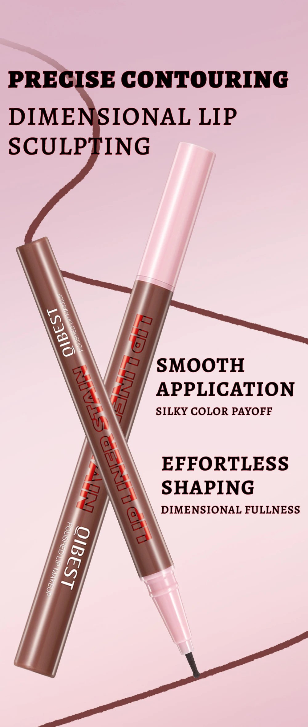 Matte Liquid Lip Liner Pen Sponge Tip Dyeing Lip Gloss Waterproof Long Lasting Lipstick Pencil Sexy Lips Contour Makeup Cosmetic