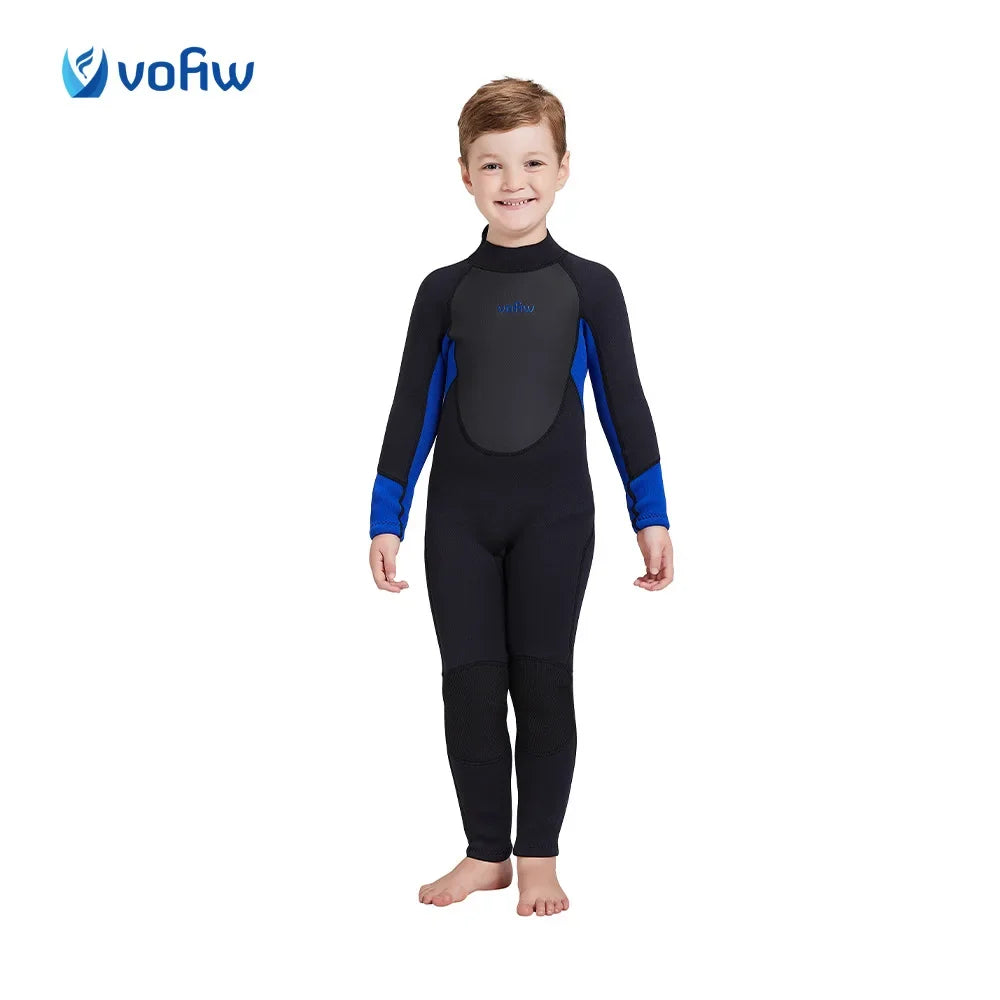 Children's 2mm 3mm Neoprene Wetsuit One-piece Long Sleeve Diving Suit Cold Proof Sunscreen Surfing Swimming Snorkeling Swimsuit