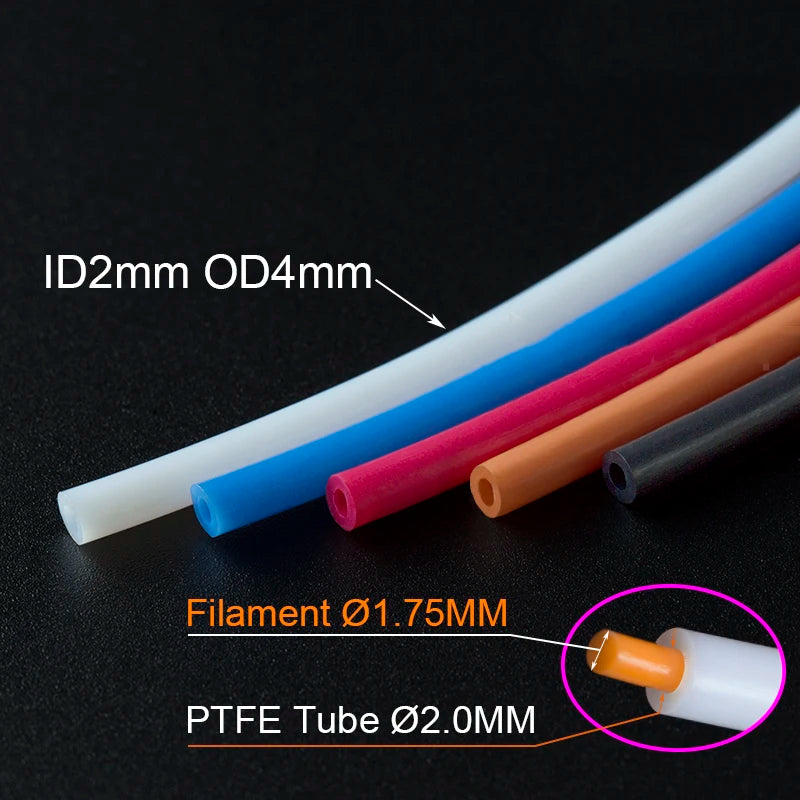 1/2/4M Bowden Extruder PTFE tube for J-head Hotend V5 V6 1.75mm Filament ID 2mm OD 4mm Teflonto pipe for Ender 3 3D Printer Part
