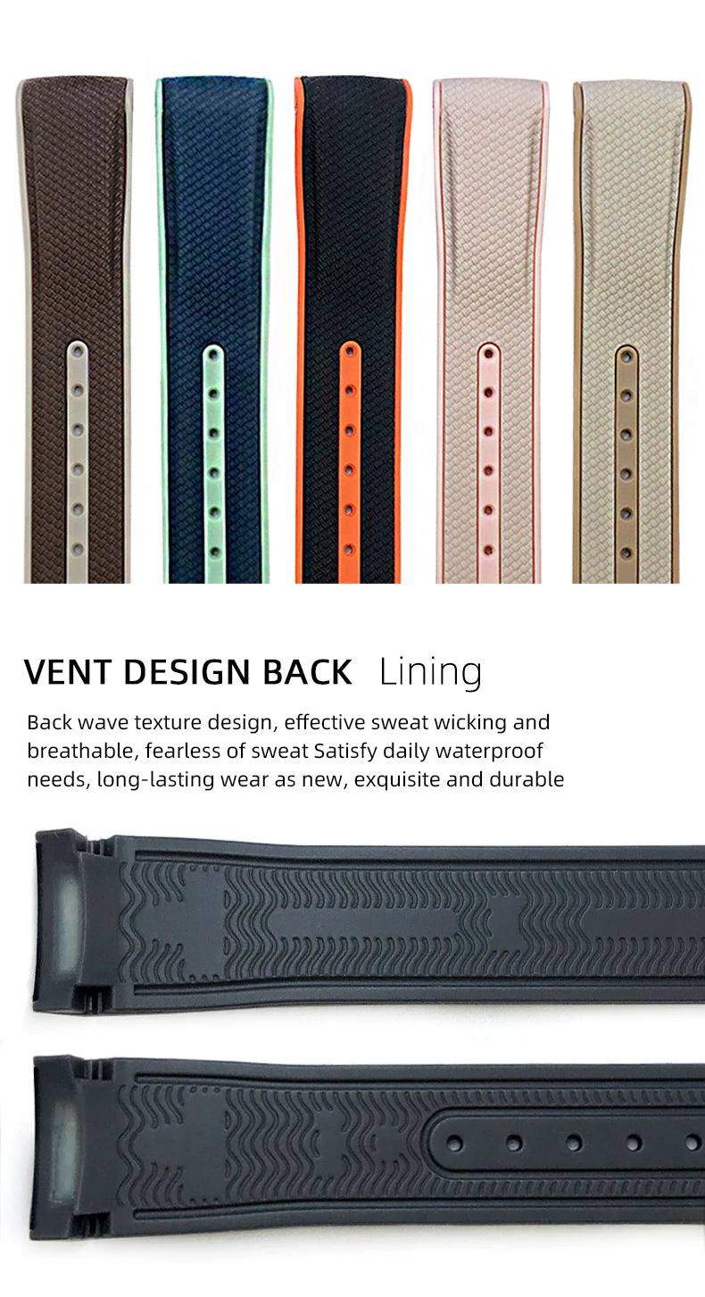 for Omega Planet Ocean Speedmaster Seamaster AT150 18mm 19mm 20mm High Quality Rubber Watchband Silicone Colorful Watch Strap