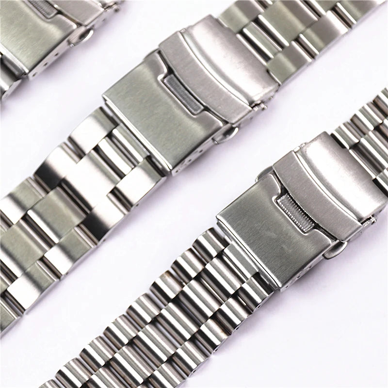 3 Styles 22mm Diving Steel Metal Strap For Duro Mdv107-1A MDV106-1A Watch Wristband Bracelet Watchband Replacement Parts