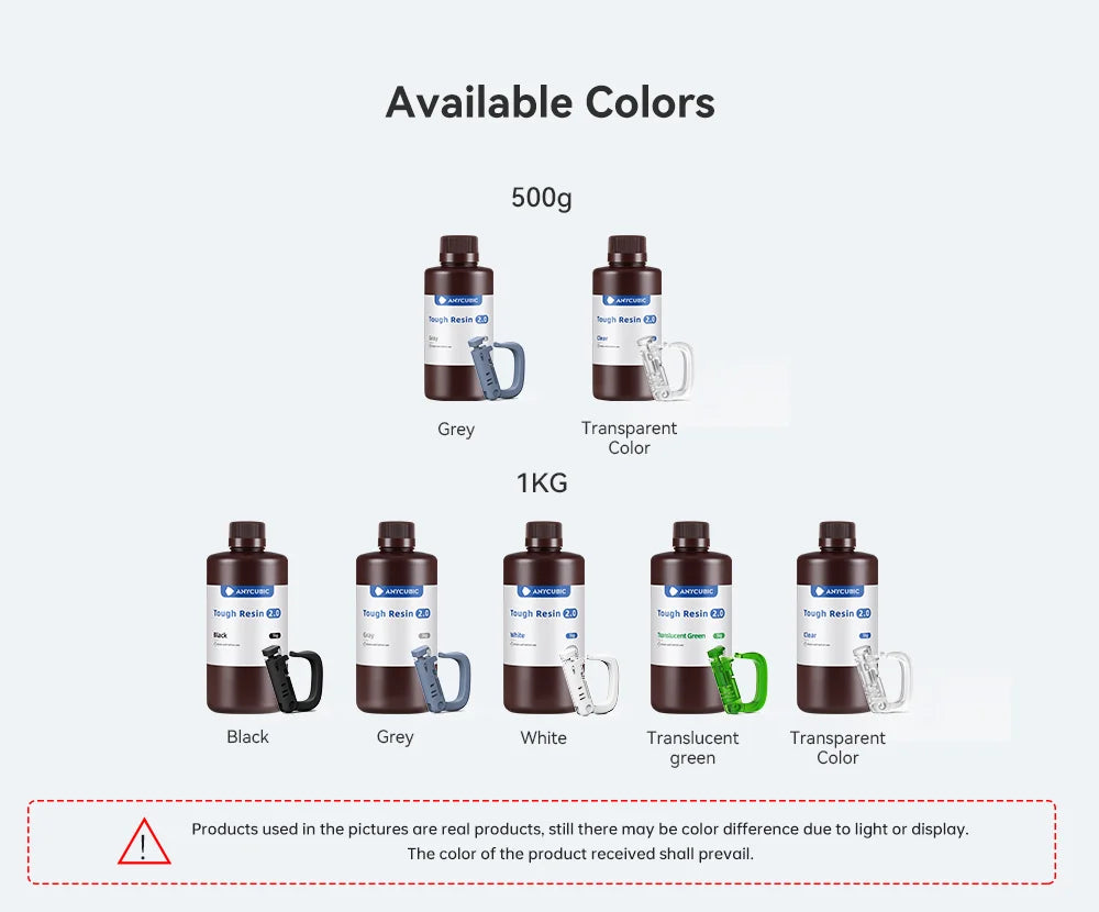 Anycubic Flexible Tough Resin 2.0 10KG LCD 3D Printing Material High Toughness 3D Printer UV Resin For Photon Mono X Photon S