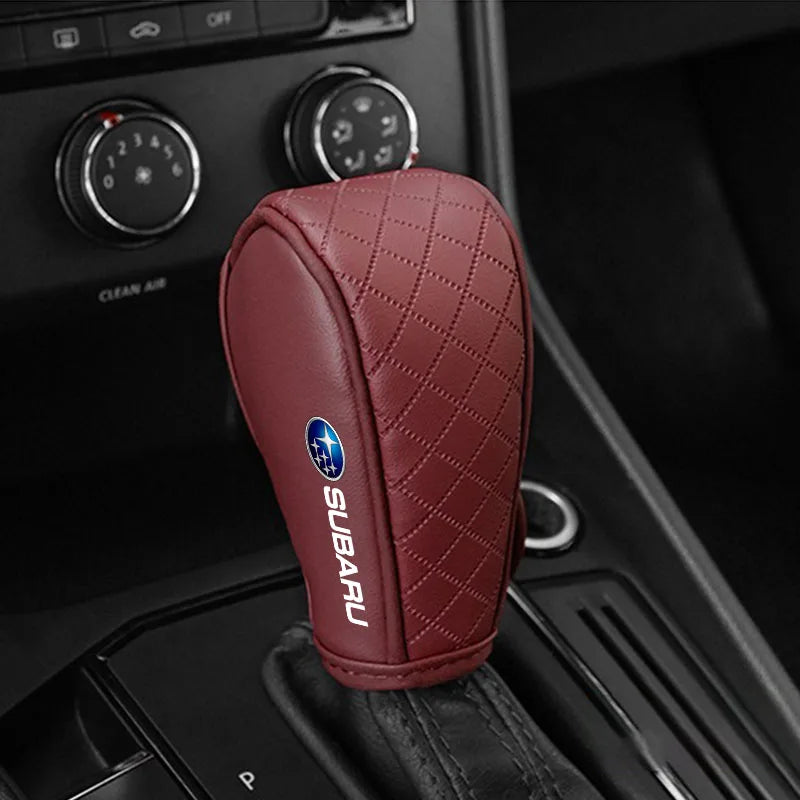 Car Shift Handle Cover Leather Shift Knob Decor Protective For Subaru Impreza Forester Outback Legacy Crosstrek XV Leone WRX BRZ