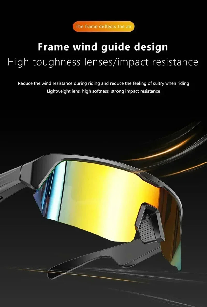 Smart Glasses Wireless Bluetooth 5.3 Sunglasses Built-in Microphone Speaker Touch&Voice Assistant Compatible Glass for Men Women