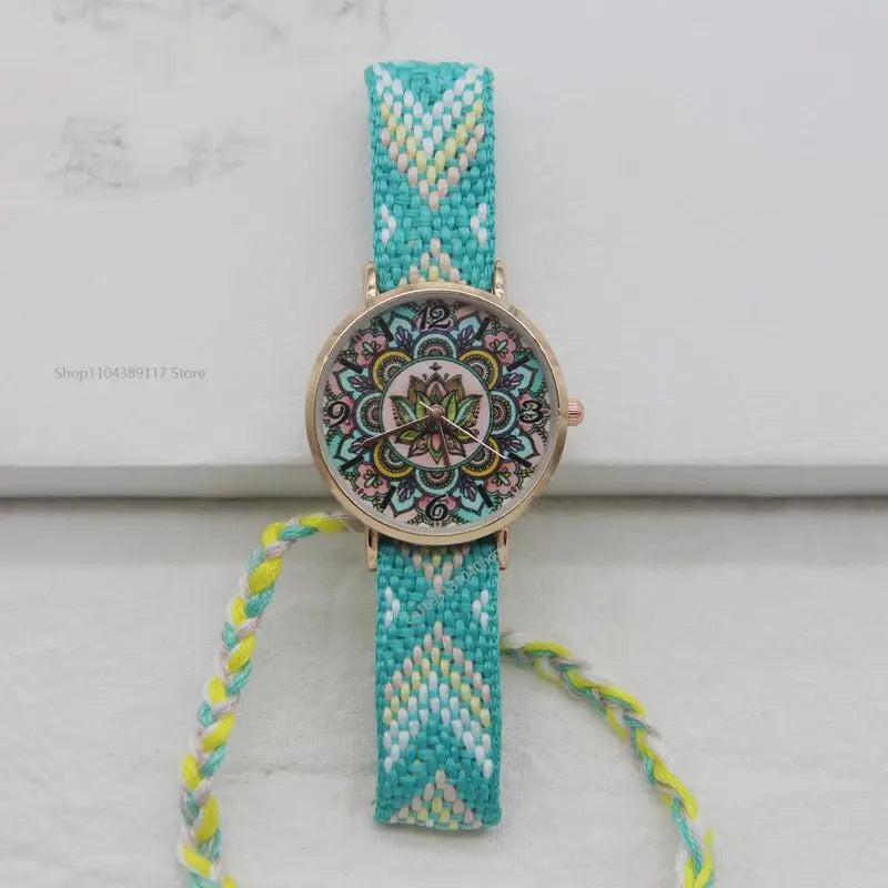 2025 New Ladies Knitted Style Watch Ladies Exquisite Disc Watches Bohemian Style Watch Birthday Gift  Reloj Mujer
