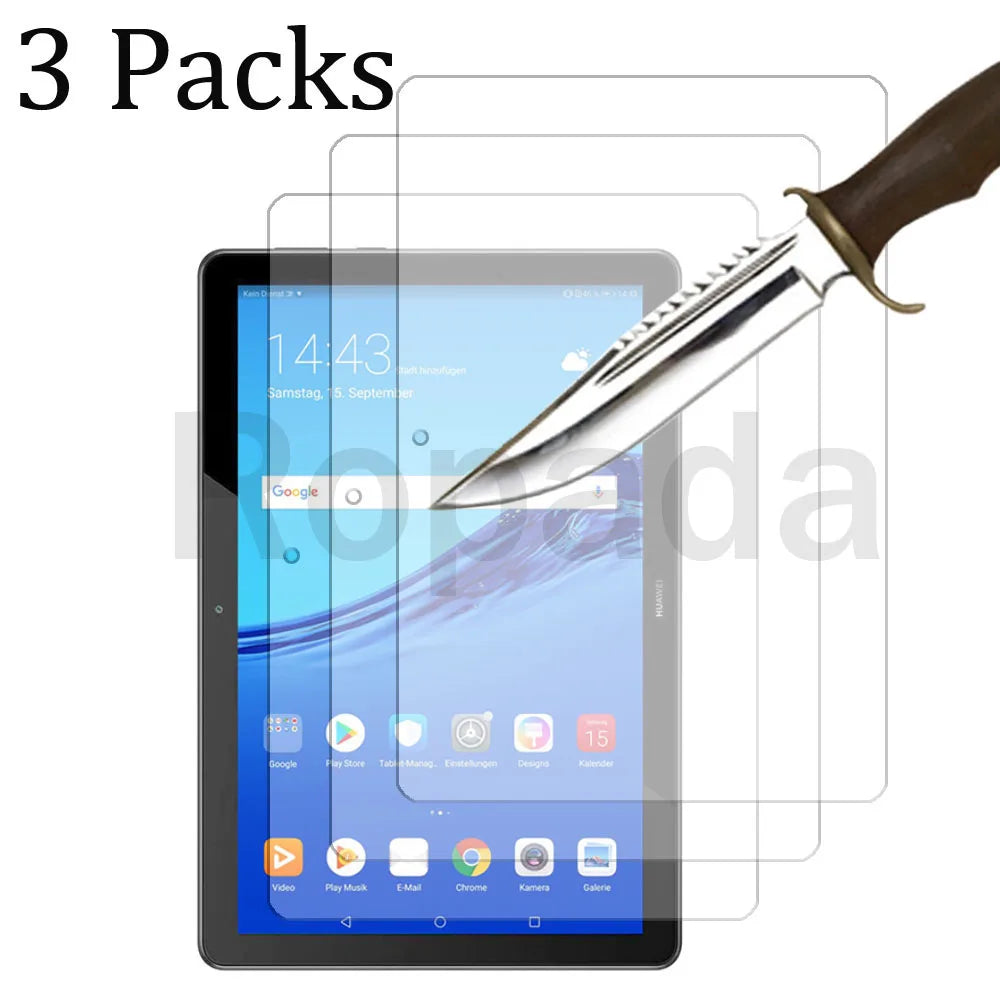 3PCS Glass screen protector for Huawei mediapad M6 M8 10.8 8.4 Turbo pro lite 10.1 8.0 T3 T5 9.6 M3 M2 T1-701 tablet film