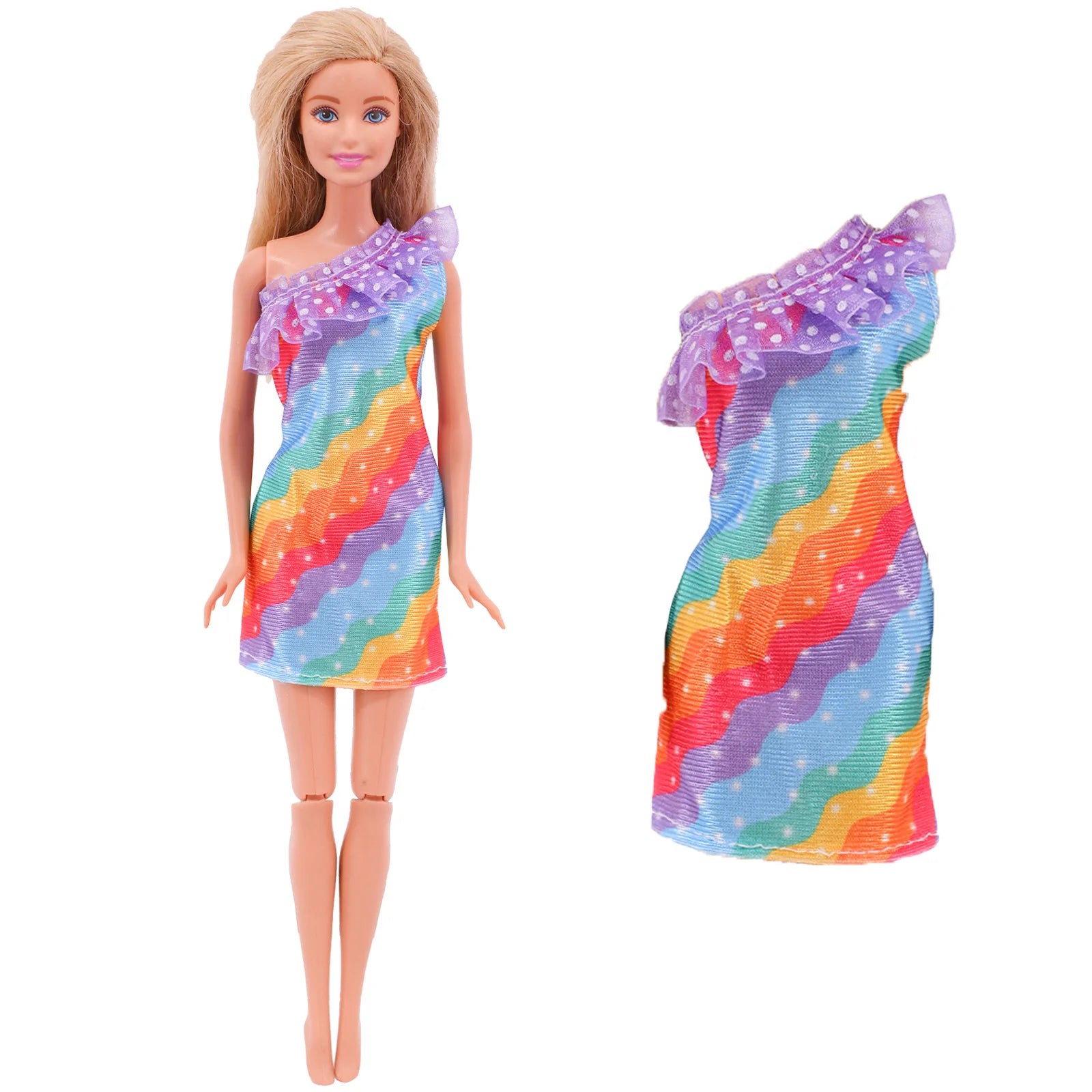 45 Item/Set Doll Accessories=5*Doll Clothes Dress+40*Doll Accessories Doll Shoes Boots Necklaces Glasses Hangers For 30CM Doll