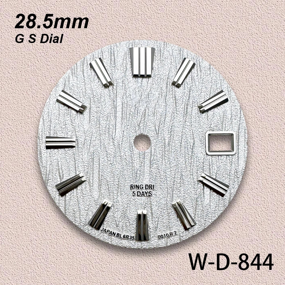28.5mm GS Logo Ocean Glaciers Dial Suitable Fit NH35/NH36/4R/7S Japan Movement 3D Wave Quality Watch Modification Accessories