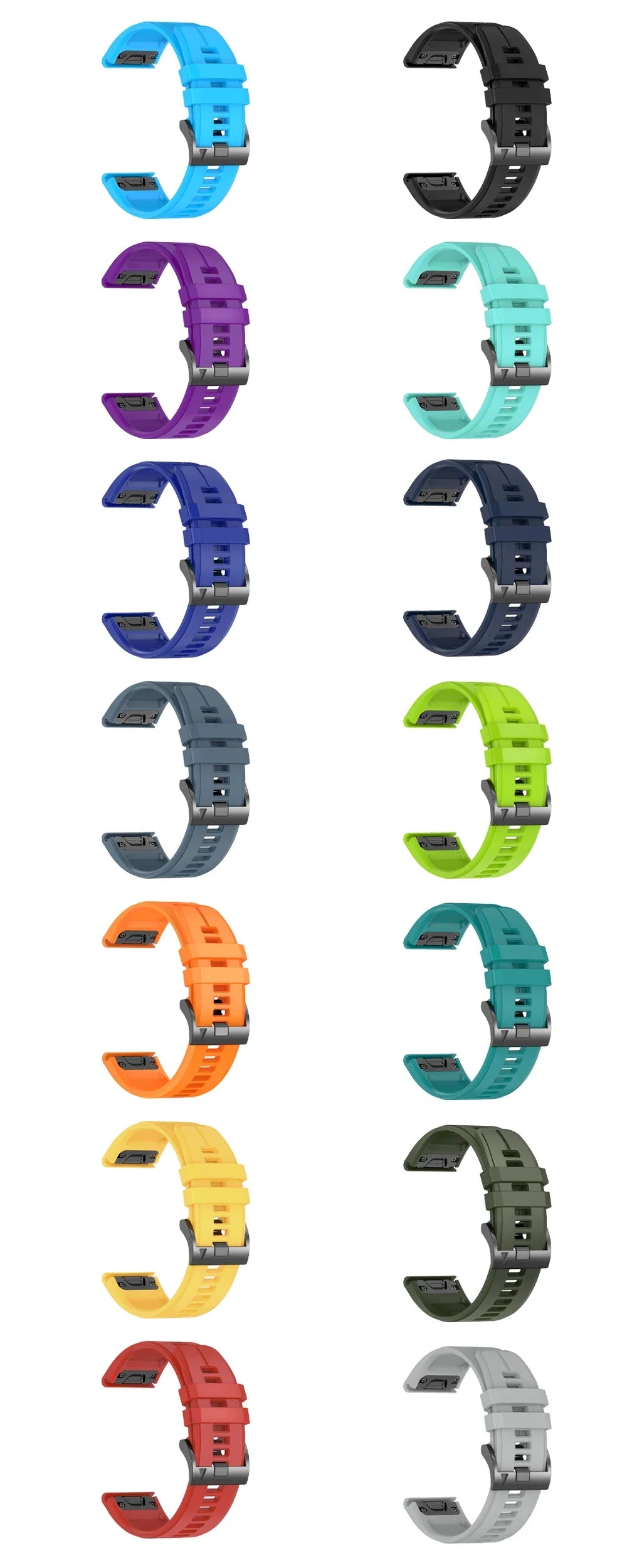 22mm 26mm Width Silicone Strap For Garmin For Garmin Forerunner 970 965 955 QuickFit Watch Band Fenix 8 7 7X Pro 6 6X 5 5X Plus
