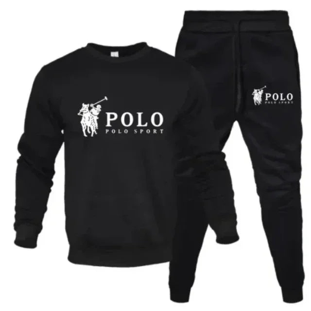 Men's autumn and winter sets of round-neck sweatshirts and jogging pants, autumn and winter fashion, outdoor fitness and casual