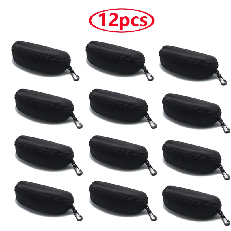 Portable Zipper Carabiner Sunglasses Protector Box Hard Eye Glasses Case Travel Pack Glasses Case Eyewear Accessories With Hook