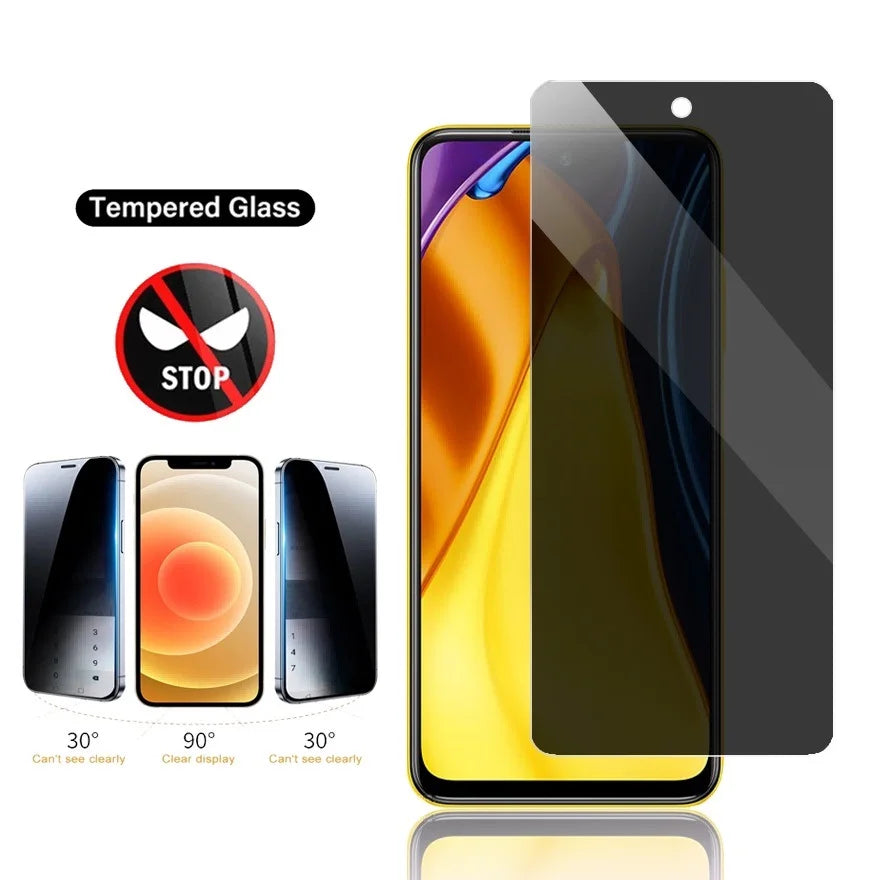 3Pcs Privacy Tempered Glass For Xiaomi Mi 10T 10i Lite 5G Anit-Spy Screen Protector Redmi 9T 9 9i 10X 9C NFC Pro Power