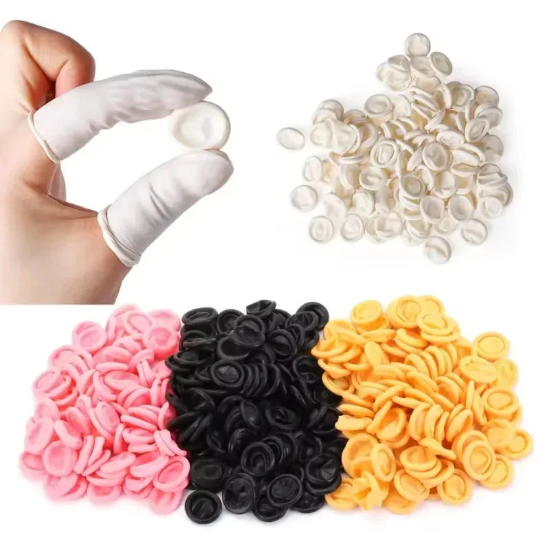 200PCS Disposable Color Finger Cots Disposable Latex Finger Cots Beauty Embroidery Dirt Isolation Cleaning Hygiene Multi-Purpose
