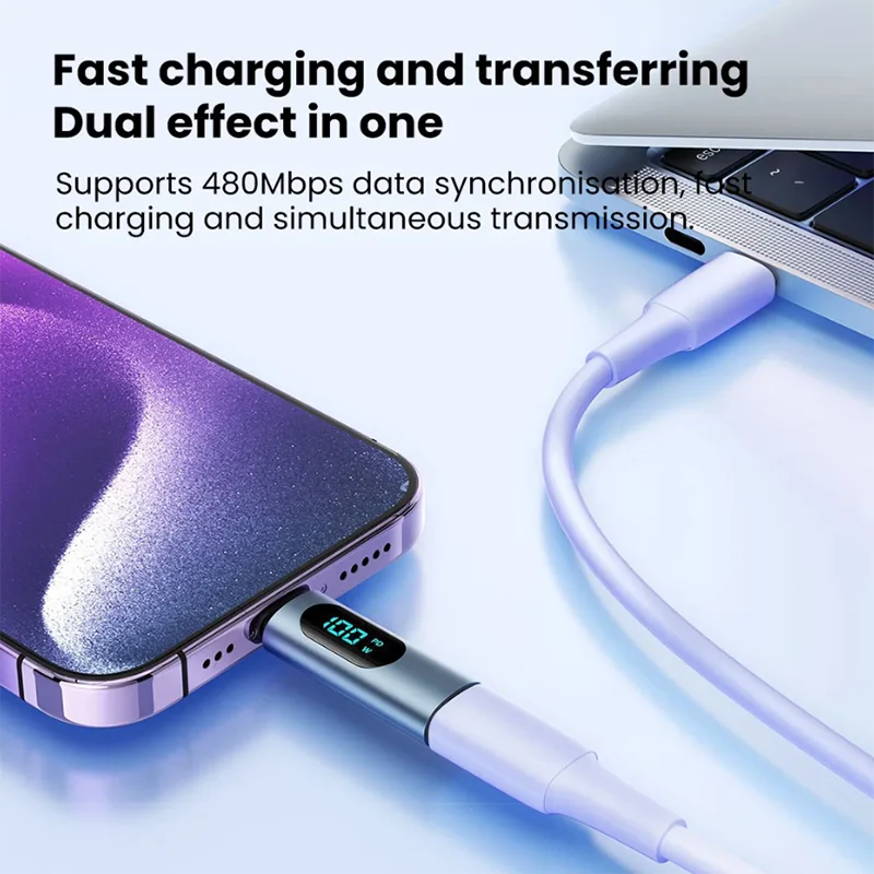 PD100W Fast Charging Type C OTG Adapter Digital Display Type-C Male to Type-C Female Connector For Cell Phones Laptop Macbook