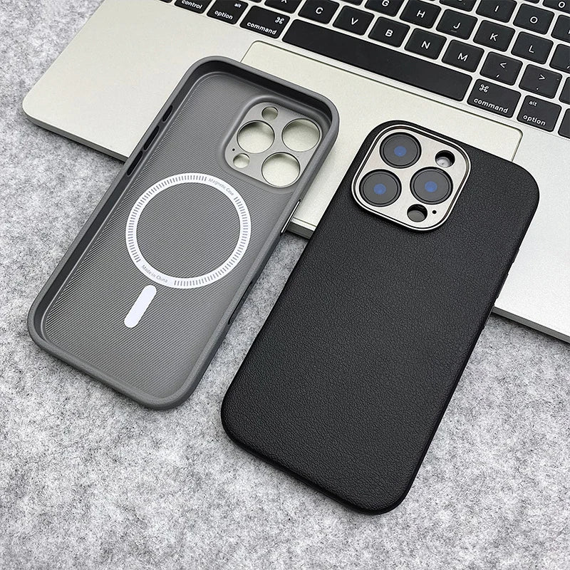 Magnetic Alloy Lens Wireless Charging Shockproof Case For iPhone 17 17Pro Max 16 Pro Active Touch Camera Button Hard PC Cover