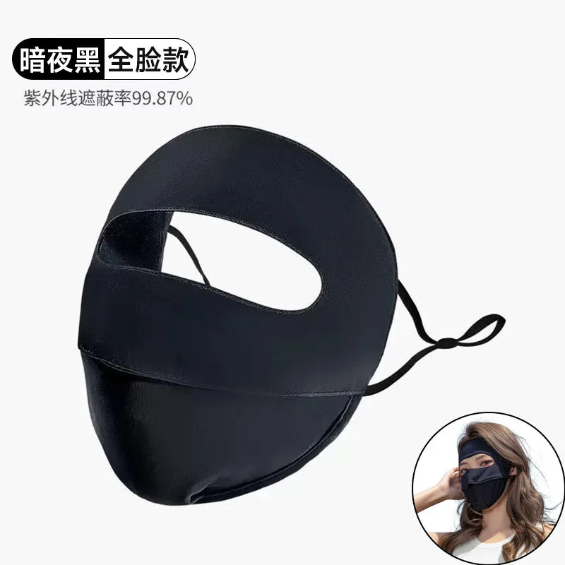 Sunscreen Mask, Ice Silk Seamless Summer Women's UV Protection 3d Three-dimensional Breathable Ice Feeling Thin Eye Corner Mask