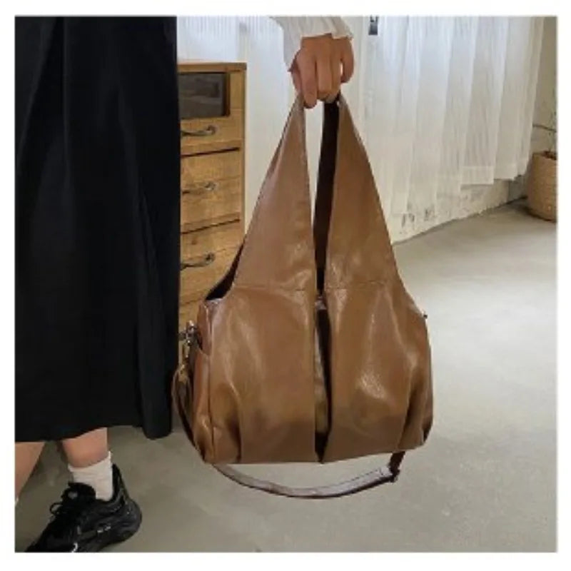 High-End Fashion Simple Designer Diaper Bags For Women Luxury Leather Large Capacity Elegant Tote Bag Minimalist Casual