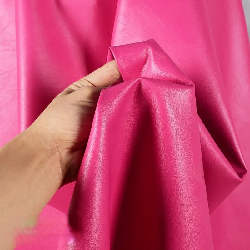PU Soft Leather Fabric Artificial Leather Waterproof Micro Elastic Clothing Bag Designer Cloth Apparel Diy Sewing