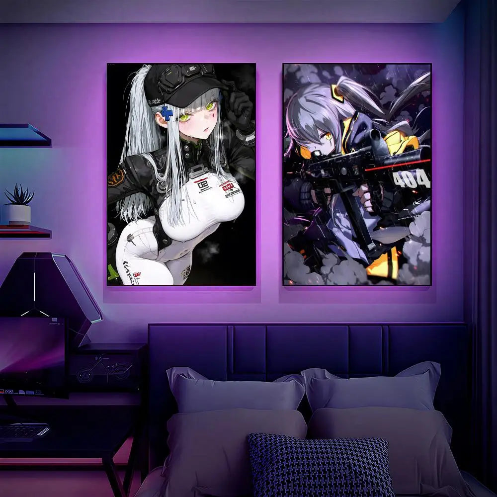 RPG Mobile Game G-Girls Frontlines Poster Versatile HD Waterproof Wall Art Self-Adhesive Decor For Any Space Ideal Gift