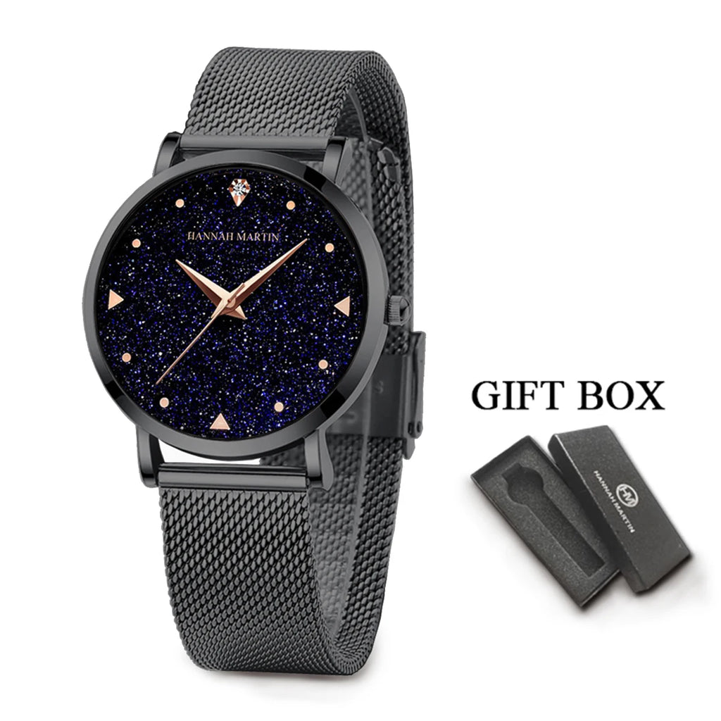 Women Luxury Watch 36mm Fashionable Frosted Dial Japanese Movement Rhinestone Rose Gold Stainless Steel Mesh Women Dress Watches