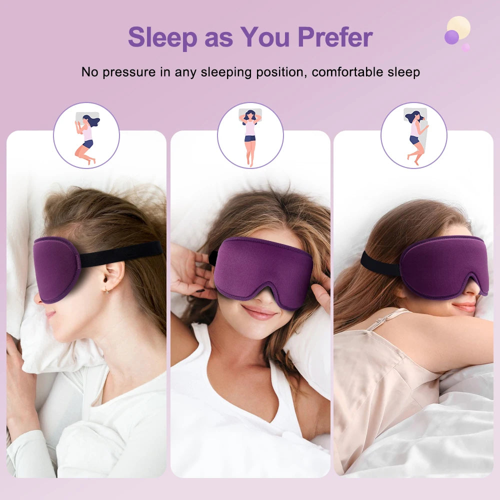 3D Memory Foam Silk Sleep Mask Soft Women Men Eye Patches Comfort Three Dimensional Design Face Mask Eyeshade Night Breathable