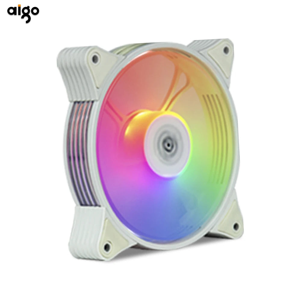 Aigo AR12 white 120mm RGB FAN ventilador PC gamer Computer Case kit Fan Cooling Cooler 12cm Adjust Speed 12V ARGB Fans ventoinha