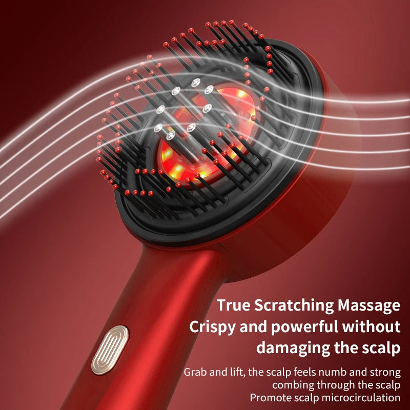 Electric Vibration Massage Comb Blue&Red Light Therapy Hair Growth Massage Scalp Brush Anti Hair Loss Improve Scalp Health Care