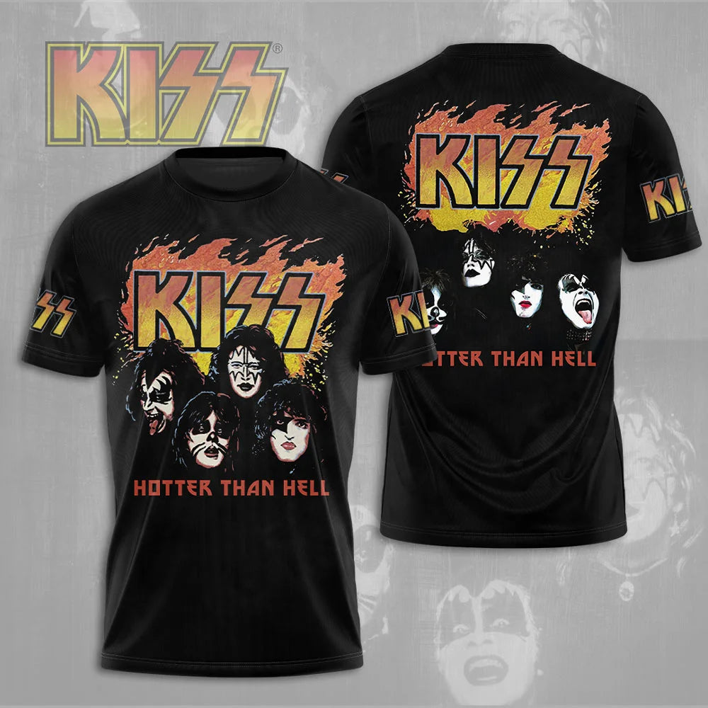 Rock Band Kiss T-shirts 3D Printing T Shirt Summer Men Women Funny Hip hop Short sleeve O-neck Tee Shirt Street Cosplay Clothing
