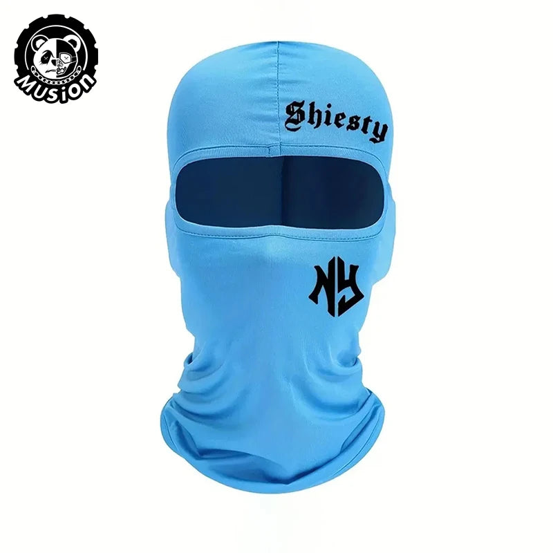 Musion Balaclava Fashion Printed Motorcycle Breathable Mask, Windproof and Sunscreen Full Face Mask Breathable Mesh Air Cushion