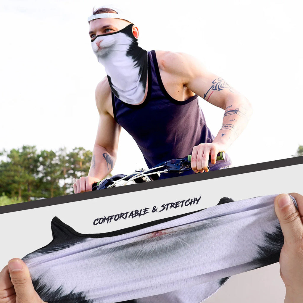 3D Animals Magic Scarf Bandana Breathable Neck Warmer Gaiter Hanging Ear Outdoor Sports Triangle Face Mask Neckerchief Summer
