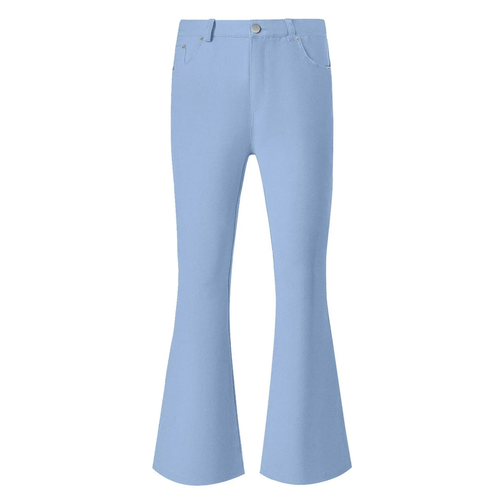 Men's fashion Retro Disco Flared Pants Loose Stretch Vintage Trousers Fit Flared Comfortable Retro Stretch Twill Men's Trousers