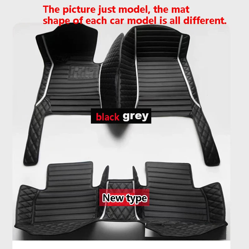 Car Floor Mats For Peugeot 206CC 206 CC T16 2000~2008 Leather Mat Carpets Rugs Protective Pad Set Interior Parts Car Accessories
